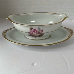 Noritake Rosetta rose China Gravy Boat vintage